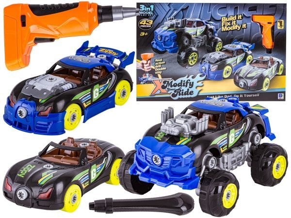 Sportowy, Terenowy Samochód do rozkręcania i skręcania 3w1 TUNING + Wkrętarka, Monster Truck