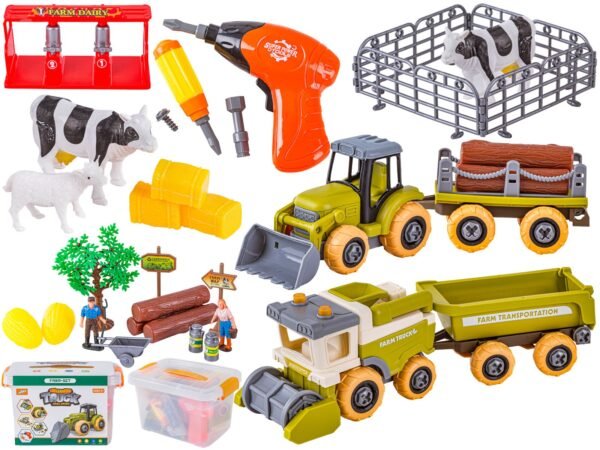 Farma Traktor Kombajn Do Skręcania Gospodarstwo Rolne Zestaw Majsterkowicza Rolnika Zwierzęta Wkrętarka
